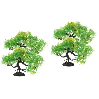  2 Pieces Bonsai Baum Künstlich Aquarienpflanzen Aquariumdekoration