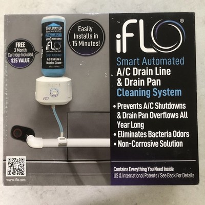 iFLO Smart Automated A/C Drain Line Cleaning System/ HVAC 3 Month Refill Kit