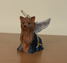 YORKSHIRE TERRIER Dog YORKIE Puppy ANGEL Resin Christmas Ornament Remembrance