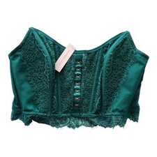 Victoria's Secret Lace Strapless Corset Top XS Green Feminine Romantic Festival
