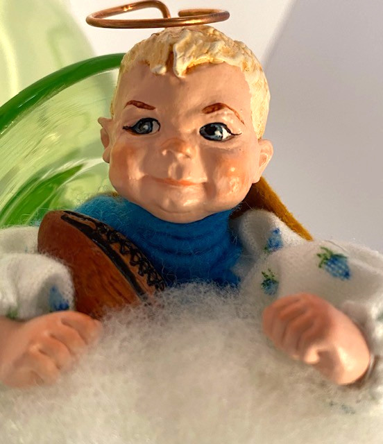 Simpich Handmade Cloud Babies "Rowdy" Blue/White/Green w/Football/Blonde  Hair