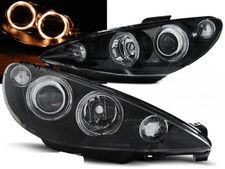 Coppia fari Peugeot 206 02-06 angel eyes nero