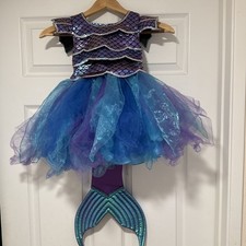 Gillian s Closet Girls Mermaid Costume Dress XS 4 Purple Blue Tutu Halloween