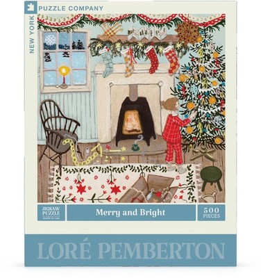 Merry & Bright by Loré Pemberton 500 Piece Jigsaw Puzzle NYPC New
