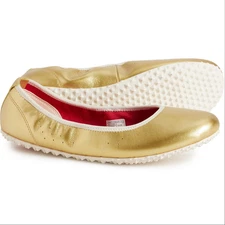 NEW Plae Crosby Ballerina Flats Women's 11.5 Metallic Gold Leather shoes Mens 10