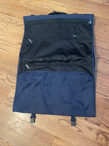 TUMI Tri-Fold Carry-On Garment Bag Nylon Navy Blue No Shoulder Strap VGC - Picture 16 of 21