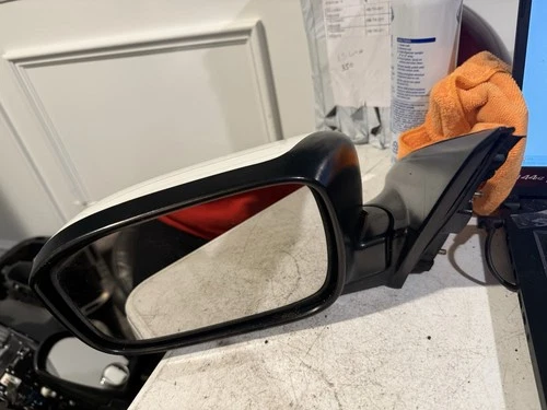 2003-2007 Honda Accord Driver Side Manual Folding Door Mirror White OEM Used