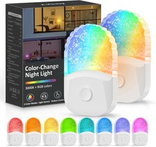 Emeritpro Night Light Plug in Wall with Dusk to Dawn Sensor, 0.5W Warm White+RG