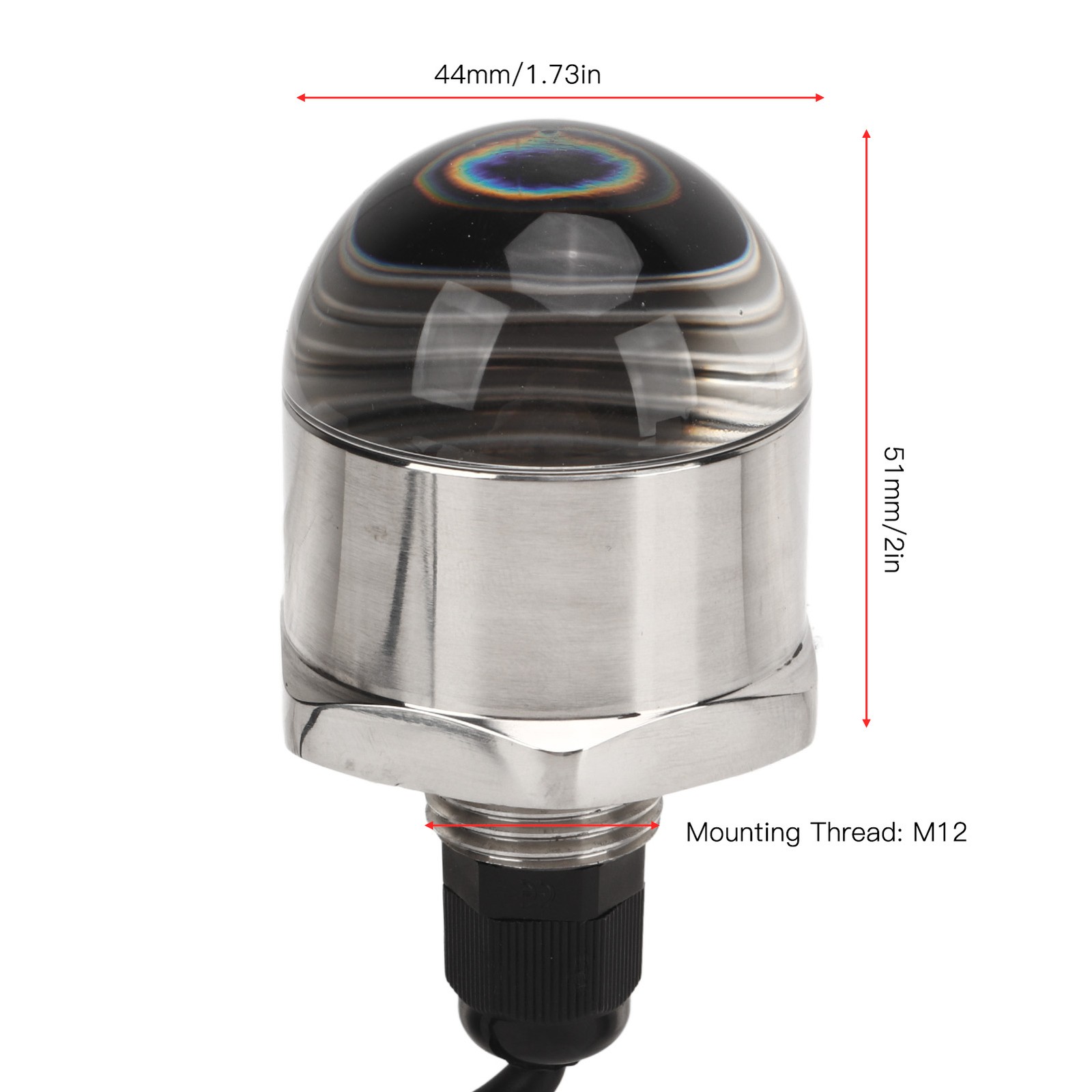 9 LED Boat Plug Light M12 12V Marine Bright Underwater Fishing Night Lights For