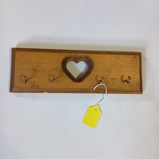 Wall Plaque Handcrafted Heart Shaped Cutout With 4 Hooks Country Farmhouse Wall Plaque Handcrafted Heart Shaped Cutout With 4 Hooks Country Farmhouse - Image 1