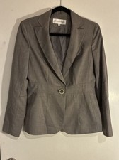 Jones New York Suit Women Gray One Button Blazer Jacket Size 4