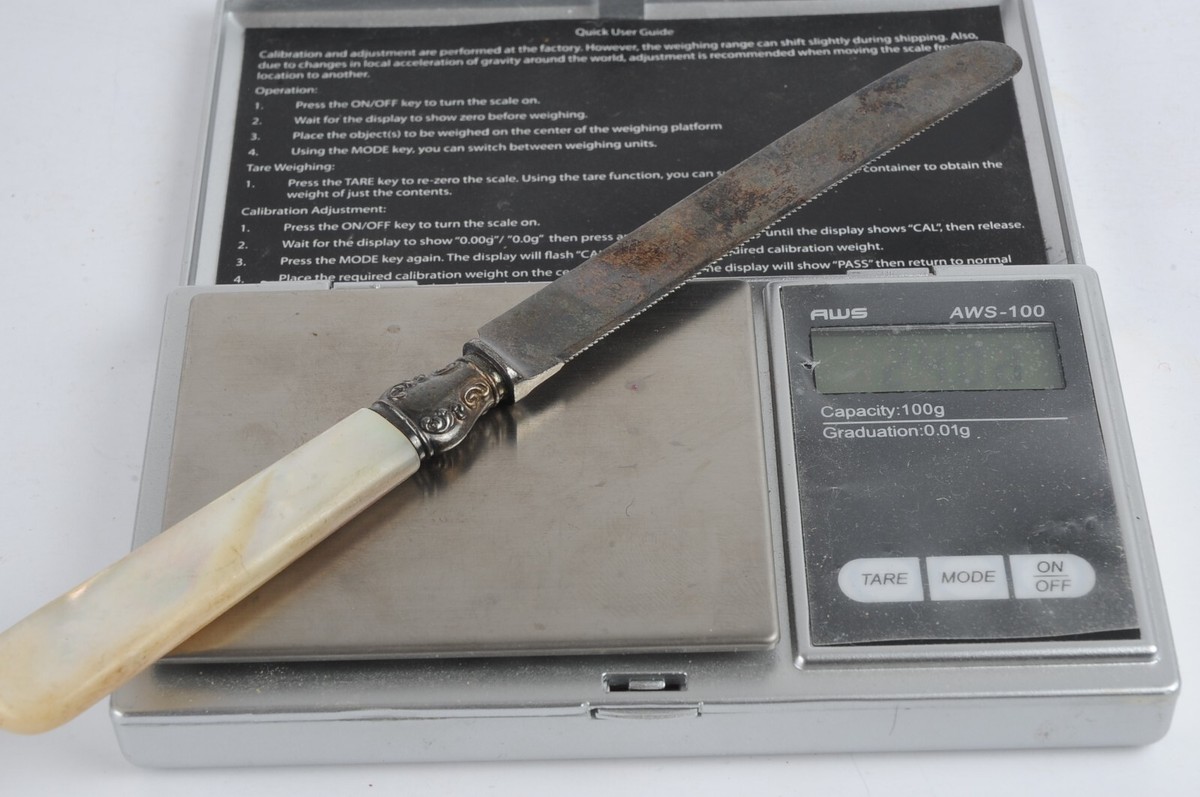 Antique Vintage Daniel Low Salem Mass Sterling Pearl Handled Knife