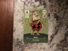 AVA #250 Animal Crossing Amiibo Authentic Nintendo Mint Card From Series 3