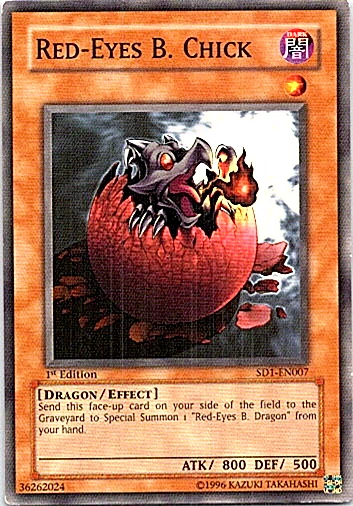 超美品　遊戯王　RED-EYES B.CHICK 英語 YUGIOH - Red-Eyes B. Chick - SD1-EN007 - Common - Unlimited
