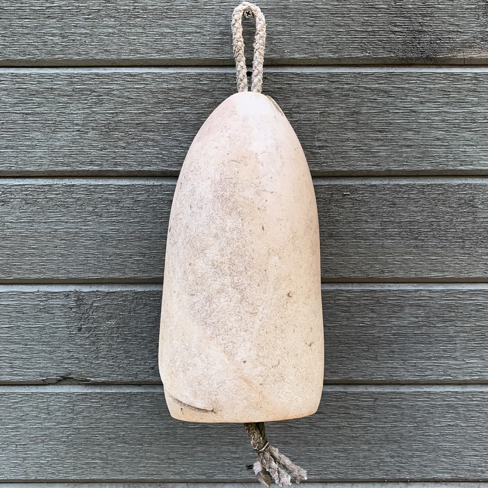 Weathered Retired Maine Lobster Trap White BUOY+ROPE Nautical Spongex