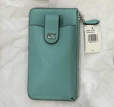 Coach Faded Blue Leather Essential Phone Wallet Clutch NEW SOLD OUT!!! 