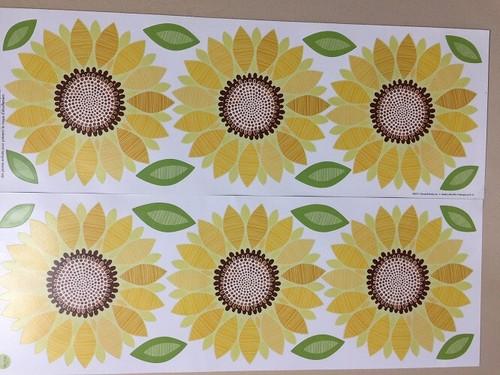 GIRASOLI foglie fiori adesivi murali 6 grandi decalcomanie decorazione giardino giallo - Foto 1 di 2
