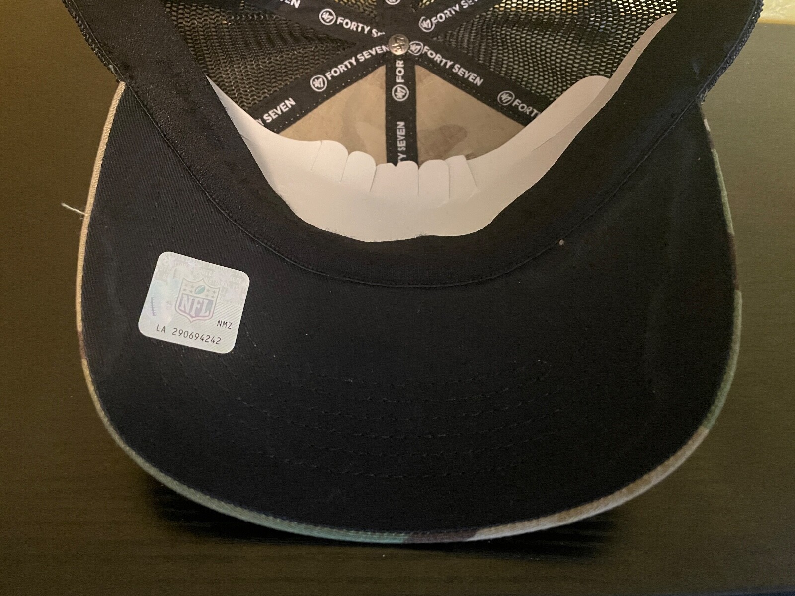 Carolina Panthers Compass Stretch Fit '47 Camo Trucker Closer Cap Hat S/M New