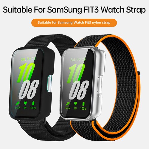 For Samsung Galaxy Fit 3 Nylon Band +TPU Case Elastic Strap Protector Case Glass - 第 10/24 張圖片