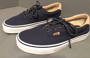 navy blue leather vans