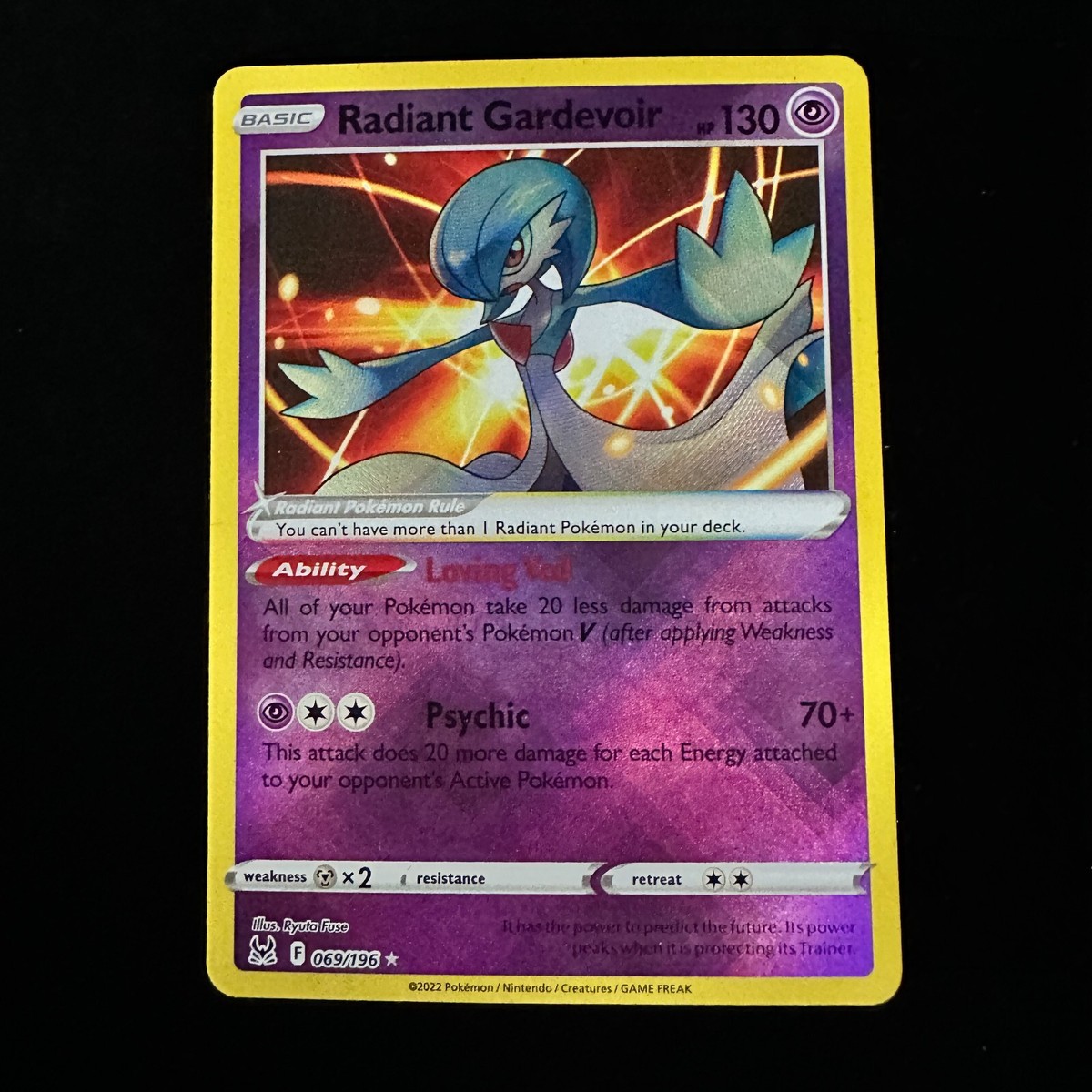 069 196 pokemon card Radiant Gardevoir - 069/196 Holo Ultra Rare Card Number / Rarity Radiant Gardevoir 069/196  Lost