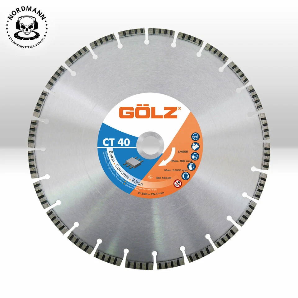GÖLZ CT40 350mm - 600mm Beton Diamant Trennscheibe für Fugenschneider bis 7,5 kW
