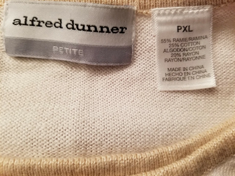 Camisa Suéter Top Alfred Dunner Mujer Talla PXL X Grande Pequeña Marrón Blanco Floral Foto 2 de 4