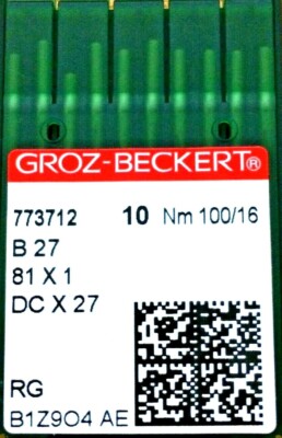 BDショット100 GROZ BECKERT NM:100/16 B27 81X1 DCX27 INDUSTRIAL OVERLOCK