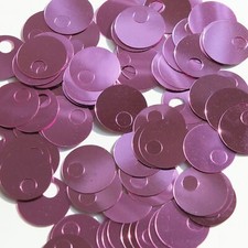 Large Hole Round Sequin 20mm Orchid Pink Metallic Paillettes. Made in USA