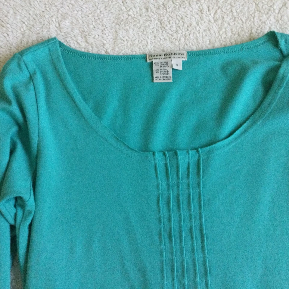 Royal Robbins 户外旅行上衣长袖 Pintuck 大圆领衬衫 - 尺寸 S — 第 2/4 张图片