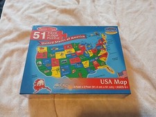 New Factory Sealed Melissa  Doug USA Map Floor Puzzle 51pcs