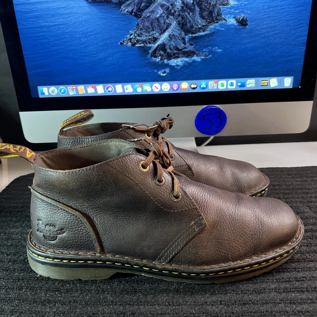 Dr. Martens Sussex Bear Track Slip Resistant Chukka Brown Leather