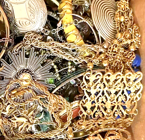 Jewelry 1 lb Lot -All intact ,Wearable, Estate, Vintage to Modern - Lot #GH26