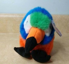 VIntage 1998 Puffkins Swibco SQUAWK Tropical Parrot Beanie Plush Style 6687