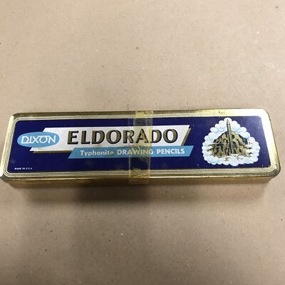 Vintage Dixon Eldorado Typhonite Drawing Pencils Tin & Pencils