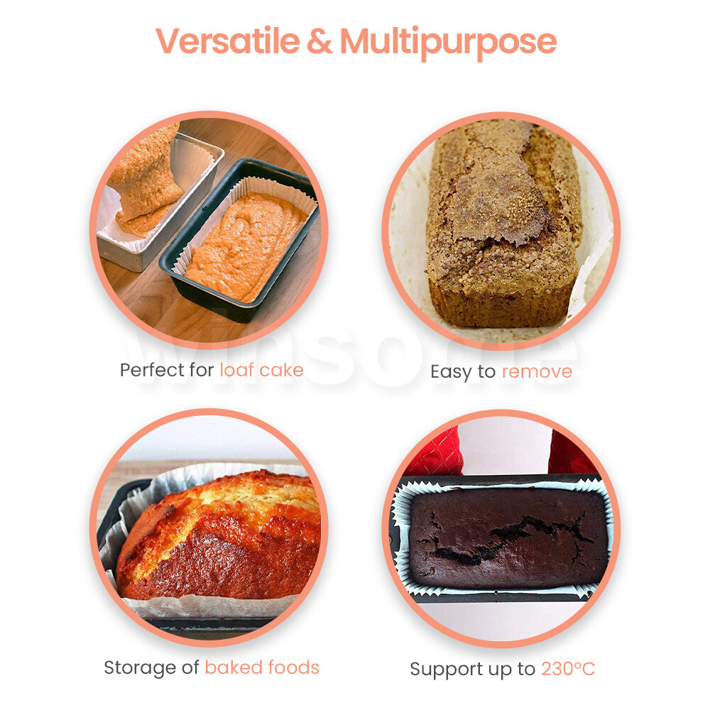 NonStick Grease Proof 1lb Paper Loaf Cake Tin Liners Bread Cake Cases