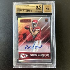 2017 Rookie & Stars PATRICK MAHOMES Longevity Green Auto RC /5 BGS 9.5 10 Chiefs
