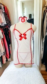 Sexy Lingerie Nurse Costume Dress Party Seductive Roleplay Hot Porn Star Outfit
