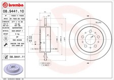 2 x BREMBO 08.9441.11 Bremsscheibe für VOLVO