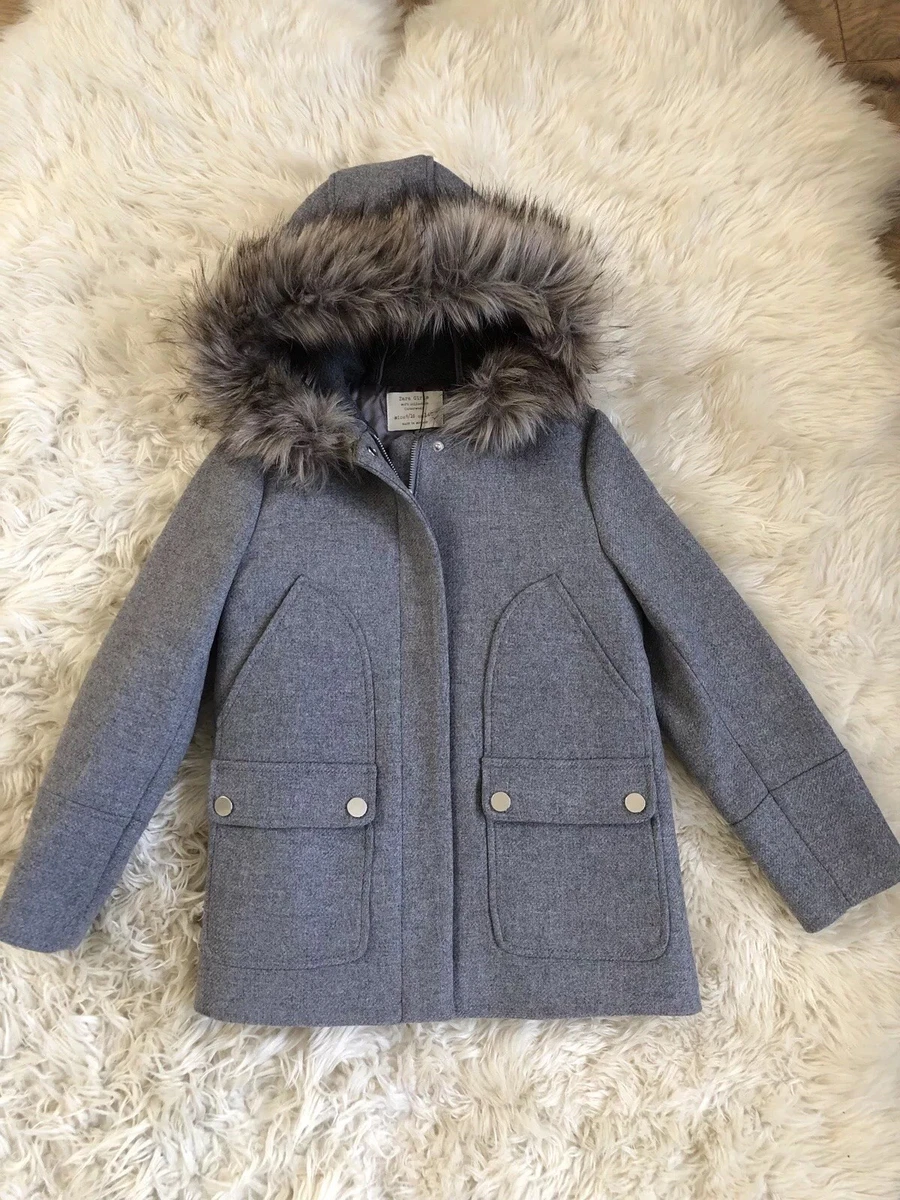 Girls wool coat with hood top