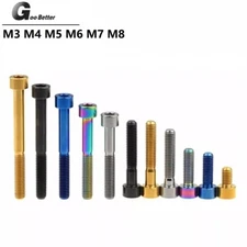 TC4 Titanium Bolts M3 M4 M5 M6 M7 M8 Color Allen Socket Cap Head Ti Screws GR10