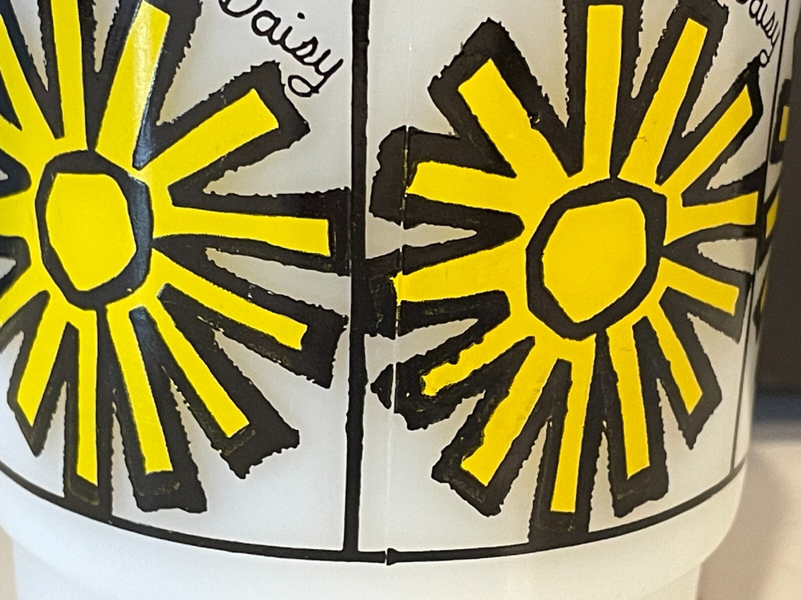 Vintage Anchor Hocking Fire King Yellow Daisy Milk Glass Mug eBay