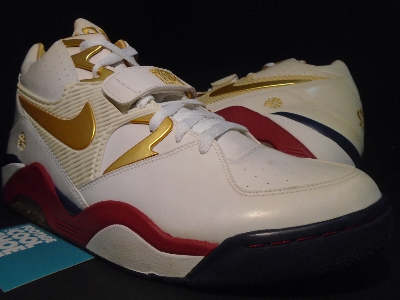 NIKE AIR FORCE 180 PREMIUM AN FINISHLINE BARKLEY OFF WHITE RED GOLD NAVY BLUE 13