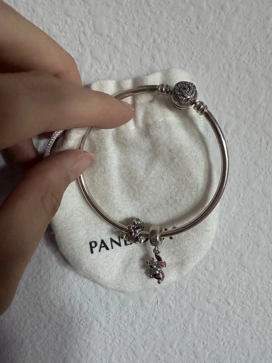 Disney BEAUTY AND THE BEAST Authentic PANDORA Bangle Bracelet 6.7