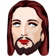 Jesus Animated Religious Celebrity Card Face Mask - Ready To Wear - Fancy Dress