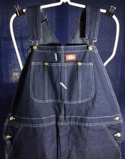 NWOT New Dk Wash DICKIES Overalls Dungarees Sz 38 x 30 Bib Classic Work Cotton
