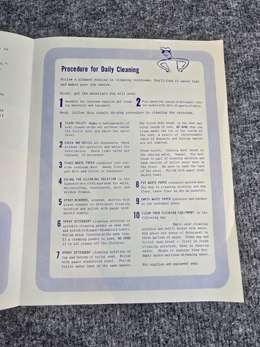 Pure Oil Company Pubblicità Bagno Checklist Pulizia Anni 40 50 Negozio - Foto 3 di 5