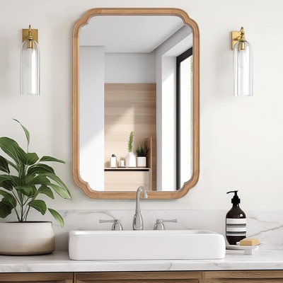 WallBeyond 24'' x 36'' Rounded Corner Arch Wall 36''L x 24''W, Honey a 