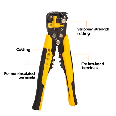 Wire Stripper Wire Crimping Tool AWG 24-10 for Solid and Stranded AWG Wire