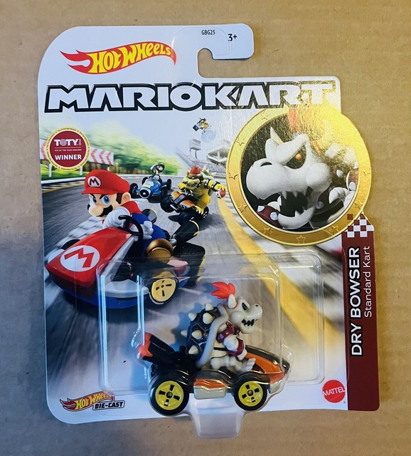 Hot Wheels Mario Kart Dry Bowser With Standard Kart Mattel 164 Diecast